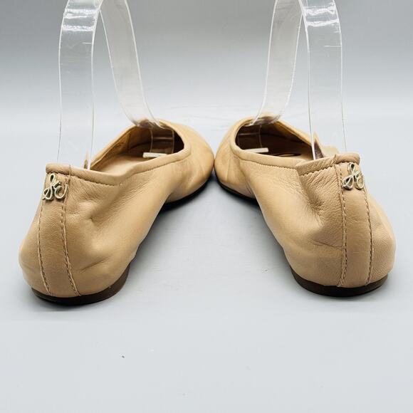Sam Edelman Shoes Womens 6.5 Beige Leather Ballet Flats Comfort Classic Slip On - Picture 7 of 12